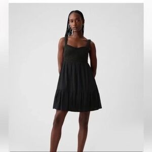 Gap Textured Crinkle Crochet Mini Dress
